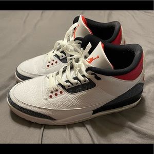 Mens Size 11 Jordan 3 Retro SE Fire Red Denim